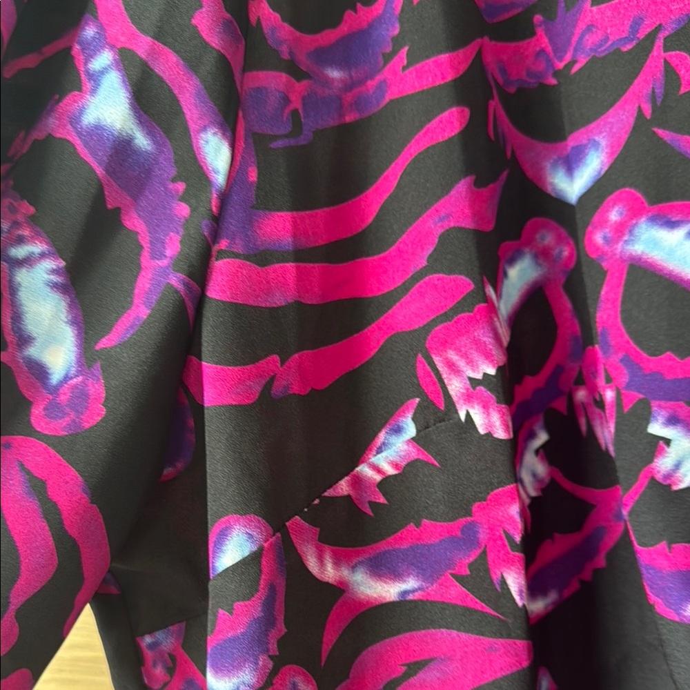 Kardashian Kollection Purple and Black Bishop Sleeve Sundress - Picture 5 of 7
